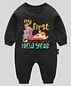 The Peppy Tend Christmas Theme 100% Cotton Full Sleeves My First New Year Full Romper - Black