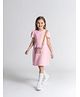 Primo Gino Cotton Knit Half Sleeves Sling Printed Dress - Pink