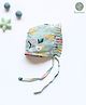 Cocoon Care Bamboo Cotton Muslin Fruits Printed Cap - Sea Green