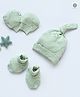 Cocoon Care Bamboo Cotton Birds Designed Cap With Coordinating Mittens & Socks Set - Sage Green