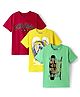 Pine Kids Cotton Knit Half Sleeves T-Shirts with Text Print Pack of 3 - Red Yellow & Light Green