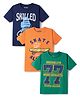 Pine Kids Cotton Knit Half Sleeves Printed T-Shirts Pack of 3 - Green Orange & Navy Blue