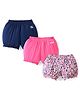 Pine Kids Cotton Lycra Knit Bloomers with Floral & Text Print Pack of 3 (Color May Vary)