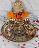 Amaya Decors Heavy Brass Meena Pooja Thali Set of 6