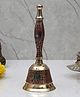 Amaya Decors Rudraksh Gold Brass Bell With Velvet Box Pink & Gold Brass Bell