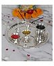 Amaya Decors Silver Steel Pooja Thali With Velvet Box