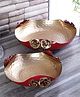 Amaya Decors Red And Gold Hammered Rose Urli Set of 2