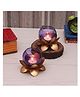 Amaya Decors Small Glass Lotus Purple Set of 2