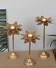 Amaya Decors Small Triple Hammered Flower Detachable Tealight Holder Set of 3