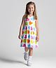 Primo Gino Cotton Knit Sleeveless Heart Printed Dress - White