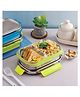 PddFalcon Munch Duo Stainless Steel Lunch Box with Partition , Food Grade BPA Free, Containers with Air Tight and Leak Proof Lids, Clip Lock, Compact Sleek Tiffin Box - 750ml Green