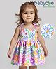 Babyoye 100% Organic Muslin Singlet Sleeves Frock & Bloomer with Floral Print - White