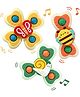 Comercio 3 PCS Baby Bath Spinner Toy with Rotating Suction Cup Spinning Top Toy Animal Spin Sucker Baby Bath Toys Dining Chairs Toys- COLOR & DESIGN MAY VARY