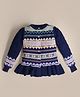 Cherry Crumble By Nitt Hyman Full Sleeves Abstract Designed Intarsia Knitted Sweater - Multi Colour