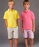 Cherry Crumble By Nitt Hyman Pack Of 2 Half Sleeves Solid Polo Tee - Fuchsia & Mustard