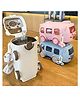 SCHOOLISH 500ml Water Bottle for Kids School Straw Bottle for Kids Cartoon Cute Bear Car Design Intergrated Silicone Straw Design Outdoor Water Bottle with Shoulder Strap - PACK OF 1 - COLOR MAY VARY