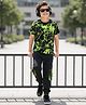 Ollington St. 100% Cotton Knit Half Sleeves Printed T-Shirt & Joggers Set - Black