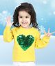 BownBee Full Sleeves Reversible Sequin Work Sweatshirt - Yellow