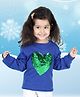 BownBee Full Sleeves Reversible Sequin Work Embellished Sweatshirt - Blue