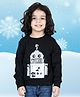 BownBee Full Sleeves Reversible Sequin Work Embellished Sweatshirt - Black