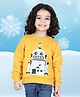 BownBee Full Sleeves Reversible Sequin Work Embellished Sweatshirt - Yellow