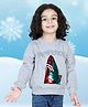 BownBee Full Sleeves Reversible Sequin Work Embellished Sweatshirt - Grey