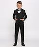 KIDS ISLAND Cotton Full Sleeves Abstract Foil Printed 4 Piece Party Suit Set - Black