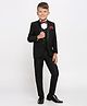 KIDS ISLAND Cotton Full Sleeves Shimmered 4 Piece Party Suit Set - Black