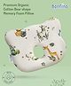 Bonfino Premium Cotton Bear shape Memory Foam Pillow African Safari Print - Green & White