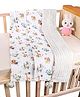 Bonfino Premium Organic Muslin Quilted Blanket African Safari Print - Green & White