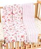 Bonfino Premium Organic Muslin Quilted Blanket Cup Cake Print - Pink & White