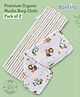 Bonfino Organic Muslin Burp Cloth African Safari Print Set of 2  - Green & White