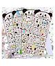 Bunie Panda Theme 3D Kawaii Stickers Set  4 Sheets Multicolor