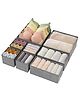 Bunie Foldable Drawer Divider Organizers for Wardrobes - Set of 8 Grey