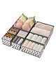 Bunie Foldable Drawer Divider Organizers for Wardrobes  Set of 8 Grey White