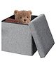 Bunie Foldable Ottoman Storage Box with Seat Cushion  Grey