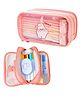 Bunie Large Capacity Transparent Pencil Bag with 3 Compartments  Peach