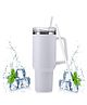 Bunie 1200 ML Tumbler with Lid, Straw and Handle Design  White