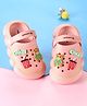 Cute Walk by Babyhug Clogs With Back Strap Closure & Bear Applique - Pink