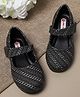 Mine Sole Abstract Designed Ethnic Velcro Closure Ballerinas - Black