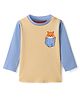 Totle Cotton Full Sleeves Fox Printed & Colour Blocked Tee - Pale Purple