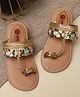 Minesole Sequin Embellished Kolhapuri Chappal - Multi Colour