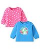 Doodle Poodle 100% Cotton Knit Full Peasant Sleeves Tops with Hearts & Earth Print Pack of 2 - Pink & Blue