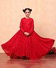 BIBA Jacquard Full Sleeves Abstract Embroidered & Sequins Embellished Gown - Red