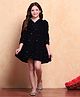 BIBA Three Fourth Sleeves Sequins Embellished Dress - Navy Blue