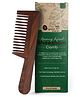 Organic B Rosewood Wide Tooth Handle Comb, Soaked in Rosemary and Castor Oil for Hair Growth, Anti Frizz, Detangling, Suitable , Anti Fungal & Highly Durable