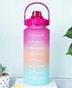 House Of Quirk 2 L 3D Sticker Water Bottle With Straw Unbreakable Sports Water Bottles With Handle Leak Proof Drinks Bottle Bpa Free For Gym Fitness Outdoor Sports - Magenta/Orange/Green - Plastic