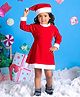 Itsmycostume Christmas Theme Velvet Full Sleeves Santa Claus Costume Set - Red