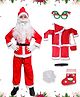 Itsmycostume Christmas Theme Fleece Full Sleeves Santa Claus Costume Set - Red
