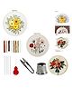 iKalaa Complete Embroidery Kit - Beginner's Delight (Combo) | 3 design with various accessories plus 1 Hoop